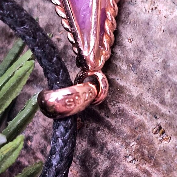 Nature Purple Sugilite Raw Stone S925 Pendant Necklace - Picture 5 of 10